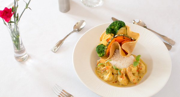 Curry Shrimp on the lunch menu at Champers