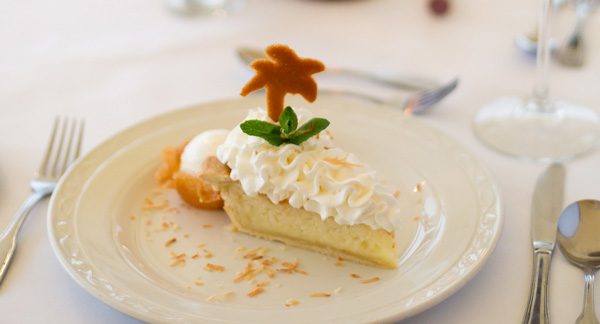 Coconut Pie on the dessert menu at Champers